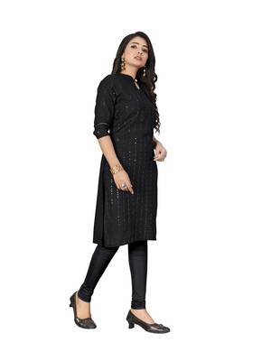 Black embroidered cotton ethnic-kurtis 4