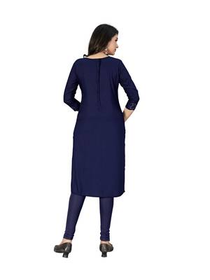 Blue embroidered cotton ethnic-kurtis 2