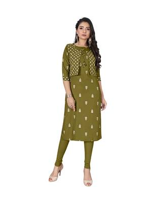 Green printed cotton ethnic-kurtis 1