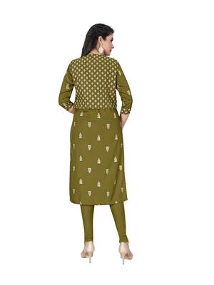 Green printed cotton ethnic-kurtis 2