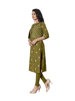 Green printed cotton ethnic-kurtis 5