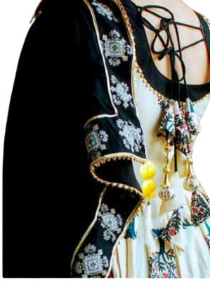 Cream& Black Kurti Sharara Duptta 3