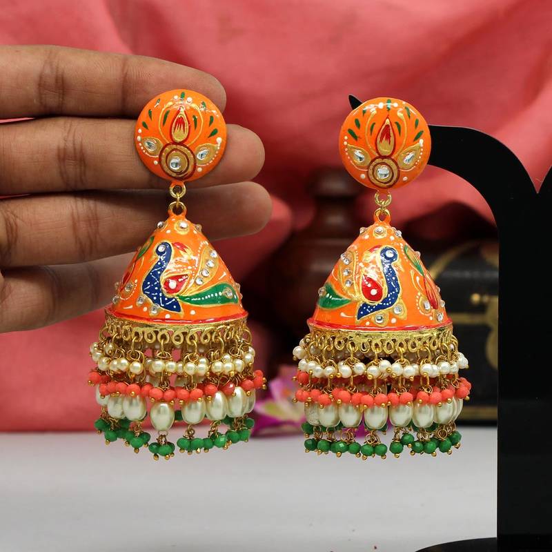 Orange jhumkas