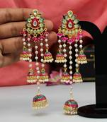 Pink jhumkas