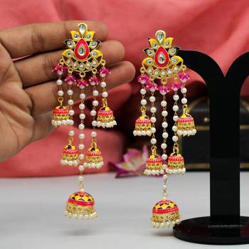 Pink jhumkas 1