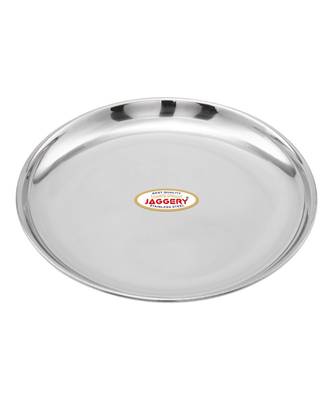 JAGGERY Stainless Steel Mirror Finish Quarter Dinner Plate,Thali ,Lunch Plate Set of 4 (Dia-18.5cm,approx-7.5inch) 2