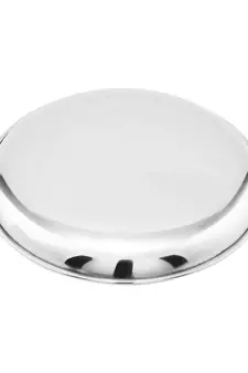 JAGGERY Stainless Steel Mirror Finish Quarter Dinner Plate,Thali ,Lunch Plate Set of 4 (Dia-18.5cm,approx-7.5inch)