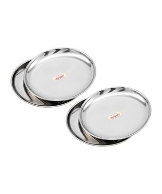 JAGGERY Stainless Steel Mirror Finish Quarter Dinner Plate,Thali ,Lunch Plate Set of 4 (Dia-18.5cm,approx-7.5inch) 1