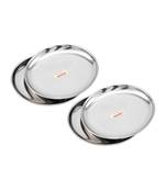 JAGGERY Stainless Steel Mirror Finish Quarter Dinner Plate,Thali ,Lunch Plate Set of 4 (Dia-18.5cm,approx-7.5inch)