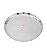 JAGGERY Stainless Steel Mirror Finish Jumbo Dinner Plate,Big Thali ,Lunch Plate Set of 6 (Dia -28cm,approx-11inch)