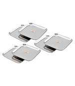 JAGGERY Stainless Steel Heavy Square Plate Pack Of 6pcs ( Small Dinner Plate L-22.5cm,W-22.5cm) Useful As Serving Tray