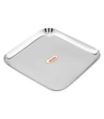 JAGGERY Stainless Steel Heavy  Square Plate Pack Of 2pcs ( Large Dinner Plate L- 25.5cm,W-25.5cm) Useful As Serving Tray