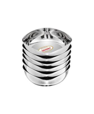JAGGERY Stainless Steel Heavy  Square Halwa Plate,snacks Plate,Sweet Vati  set of 6pcs (Capacity 160ml ,Dia-10cm) 5