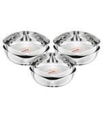 JAGGERY Stainless Steel Heavy Square Halwa Plate,snacks Plate,Sweet Vati  set of 6pcs ( Capacity-200ml, Dia-11cm)