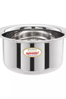 JAGGERY Stainless Steel Round Bottom Patila ,Bhagona,Tapeli,Tope (Capacity-300ml,450ml,650ml,Pack Of 3)