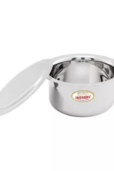 JAGGERY Stainless Steel Round Bottom Patila, Bhagona, Tapeli, Tope (Capacity-300ml,450ml,650ml Pack Of 3)