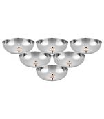 JAGGERY Steel Chaliya Vati Pack of 6pcs Capacity-100ml, Dia- 8cm height- 3.4 cm (Broad shaped low height Bowl)