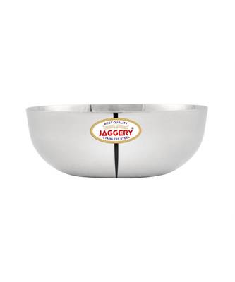 JAGGERY Steel Chaliya Vati  Pack of 6pcs ,Capacity -180ml, Dia -10.4cm,height-3.4cm (Broad shaped low height Bowl) 2