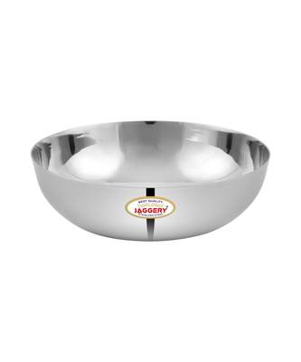 JAGGERY Steel Chaliya Vati  Pack of 6pcs,Capacity-350ml,Dia-14cm,height-4cm(Broad shaped low height Bowl) 1