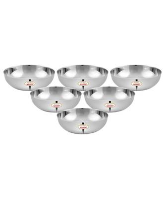 JAGGERY Steel Chaliya Vati  Pack of 6pcs,Capacity-350ml,Dia-14cm,height-4cm(Broad shaped low height Bowl) 3