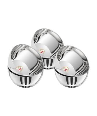 JAGGERY Stainless Steel Heavy Apple Bowl,Vati,Wati,Katori  set of 6pcs (Capacity-200ml,Dia-9cm,Height-4.4cm) 3
