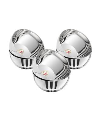 JAGGERY Stainless Steel Heavy Apple Bowl/ Vati/ Wati/ Katori  set of 6pcs  Capacity  350ml dia  11cm height  5 5 cm 1