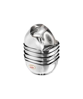 JAGGERY Steel Double Square Bowl,Octagon Vati,Katori Set of 6pcs (Capacity-260ml,Dia-10cm,height-5cm) 4