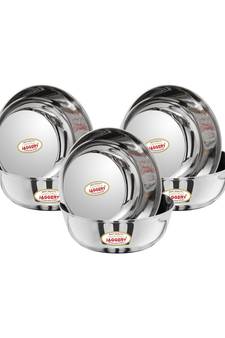 JAGGERY Stainless Steel 600ml  Katora Set  Big Bowl ( Pack Of 6) Rust Proof Useful as Mixing Bowl or Serving Donga