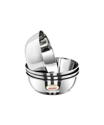 JAGGERY Stainless Steel  Katora Set  Big Bowl-700ml ( Pack Of 4) Rust Proof Useful as Mixing Bowl or Serving Donga 1