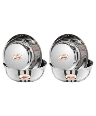 JAGGERY Stainless Steel  Katora Set  Big Bowl-700ml ( Pack Of 4) Rust Proof Useful as Mixing Bowl or Serving Donga 4