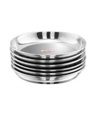 JAGGERY Steel Halwa Plate Snacks Plate Dessert Plate Sweet ( Set Of 6) Capacity -140 ml, Dia -12.5cm, Height - 2 cm 1