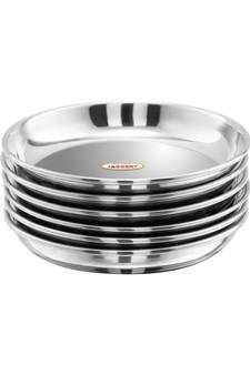 JAGGERY Steel Halwa Plate Snacks Plate Dessert Plate Sweet ( Set Of 6) Capacity -140 ml, Dia -12.5cm, Height - 2 cm