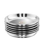 JAGGERY Steel Halwa Plate Snacks Plate Dessert Plate Sweet ( Set Of 6) Capacity -140 ml, Dia -12.5cm, Height - 2 cm