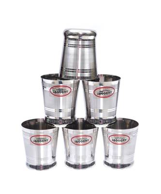 JAGGERY Brand Stainless Steel Tea ,Coffee Glass Set Of 6 (Capacity-160ml,Height-6.3cm) 1