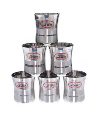 JAGGERY Brand Stainless Steel Tea,Coffee Glass Set Of 6 (Capacity-160ml, Height- 6.3cm) 1