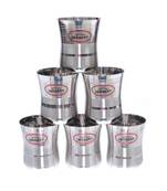 JAGGERY Brand Stainless Steel Tea,Coffee Glass Set Of 6 (Capacity-160ml, Height- 6.3cm)