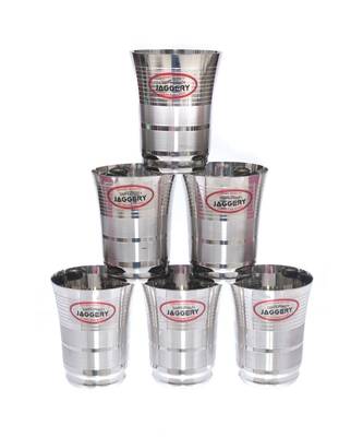JAGGERY Brand Stainless Steel Tea,Coffee Glass Set Of 6 (Capacity -160ml, Height - 6.3cm) 1