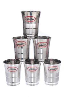 JAGGERY Brand Stainless Steel Tea,Coffee Glass Set Of 6 (Capacity -160ml, Height - 6.3cm)