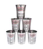 JAGGERY Brand Stainless Steel Tea,Coffee Glass Set Of 6 (Capacity -160ml, Height - 6.3cm)