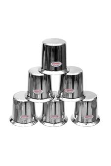 JAGGERY  Extra Heavy And Sturdy Steel Coffee Kaapi And Tea Glass/ Set of 6/ South Indian Design Full Capacity 200ml