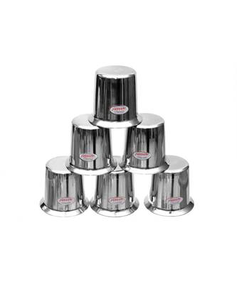 JAGGERY  Extra Heavy And Sturdy Steel Coffee Kaapi And Tea Glass/ Set of 6/ South Indian Design Full Capacity 240ml 1