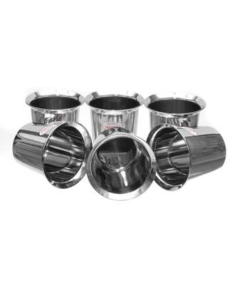 JAGGERY  Extra Heavy And Sturdy Steel Coffee Kaapi And Tea Glass/ Set of 6/ South Indian Design Full Capacity 240ml 2