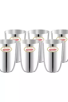 JAGGERY Stainless Steel Heavy Unbreakable glass/300ml capacity/set of 6