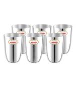 JAGGERY Stainless Steel Heavy Unbreakable glass/300ml capacity/set of 6