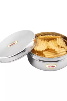 JAGGERY  Steel Container Useful as Tiffin or Lunch Pack /Steel Puri Dabba Set Of 3pcs Capacity  210ml 300ml 450ml