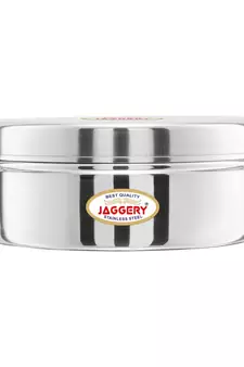 JAGGERY  Steel Container Useful as Tiffin or Lunch Pack /Steel Puri Dabba Set Of 3pcs Capacity  210ml 300ml 450ml