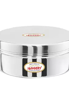 JAGGERY Stainless Steel Container Useful as Tiffin or Lunch Pack / Steel Puri Dabba Set Of 1pc Capacity  650ml