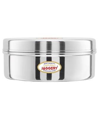 JAGGERY Stainless Steel Container Useful as Tiffin or Lunch Pack / Steel Puri Dabba Set Of 1pc Capacity  650ml 3