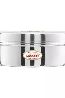 JAGGERY Stainless Steel Container Useful as Tiffin or Lunch Pack / Steel Puri Dabba Set Of 1pc Capacity  650ml