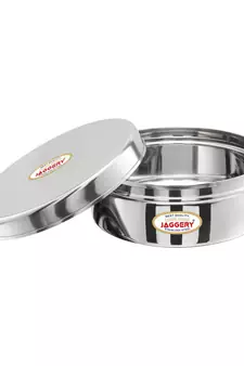 JAGGERY Stainless Steel Container Useful as Tiffin or Lunch Pack / Steel Puri Dabba Set Of 1pc Capacity  650ml